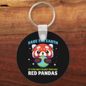 Red Red Panda Design - Funny Animal Earth D Sleutelhanger (Voorkant)
