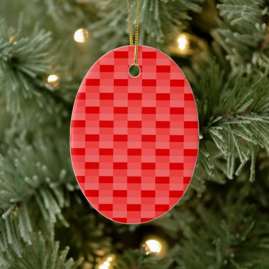 Red Red Red in Color Blocks Keramisch Ornament (Boom)