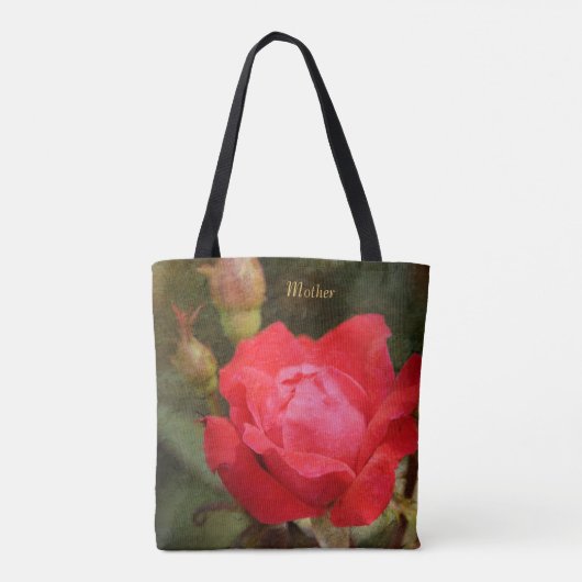 Red, Red Rose voor moeder Tote Bag (Achterkant)