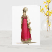 Red Regency Dress, Mode Tekening 1800's Kaart (Gele Bloem)