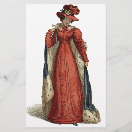 Red Regency Lady Briefpapier (Voorkant)