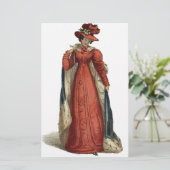 Red Regency Lady Briefpapier (Staand voorkant)