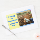 Red regenwoud en Schattigee Baby orang-oetans Rechthoekige Sticker (Envelop)