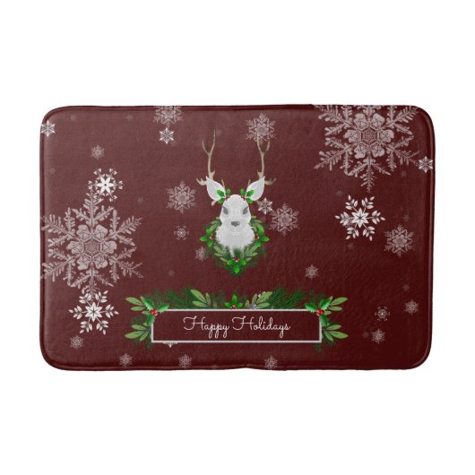 Red Reindeer Bath Mat (Voorkant)