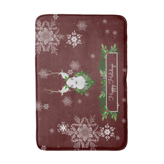 Red Reindeer Bath Mat (Voorkant Verticaal)