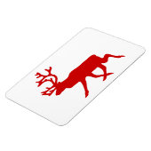 Red Reindeer / Caribou Silhouette Magneet (Linkerzijde)