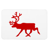 Red Reindeer / Caribou Silhouette Magneet (Horizontaal)