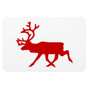 Red Reindeer / Caribou Silhouette Magneet