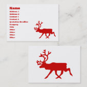 Red Reindeer / Caribou Silhouette Visitekaartje (Voorkant / Achterkant)