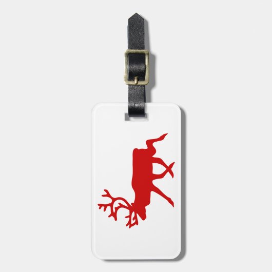 Red Reindeer/Cariou Silhouette Bagagelabel (Voorkant verticaal)