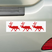 Red Reindeer/Cariou Silhouette Bumpersticker (Op auto)