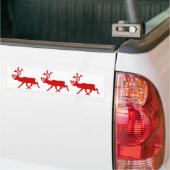 Red Reindeer/Cariou Silhouette Bumpersticker (Op Truck)