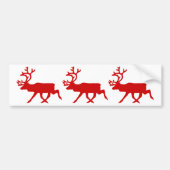 Red Reindeer/Cariou Silhouette Bumpersticker (Voorkant)