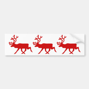 Red Reindeer/Cariou Silhouette Bumpersticker
