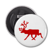 Red Reindeer/Cariou Silhouette Button Flesopener (Voorkant)