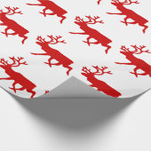 Red Reindeer/Cariou Silhouette Cadeaupapier (Hoek)