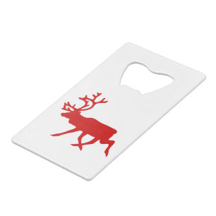 Red Reindeer/Cariou Silhouette Creditkaart Flessenopener
