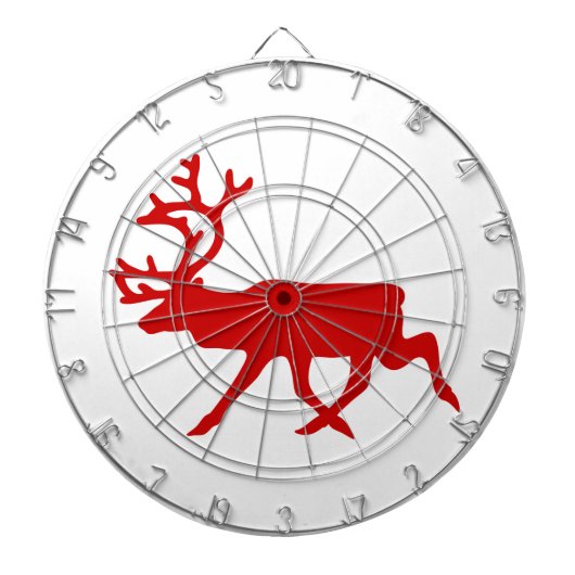 Red Reindeer/Cariou Silhouette Dartbord (Voorkant)