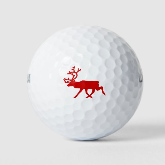 Red Reindeer/Cariou Silhouette Golfballen (Voorkant)
