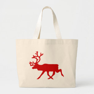 Red Reindeer/Cariou Silhouette Grote Tote Bag
