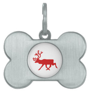 Red Reindeer/Cariou Silhouette Huisdieren Naamplaatje