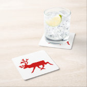 Red Reindeer/Cariou Silhouette Kartonnen Onderzetters (Insitu)