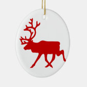Red Reindeer/Cariou Silhouette Keramisch Ornament (Rechts)