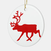 Red Reindeer/Cariou Silhouette Keramisch Ornament (Links)