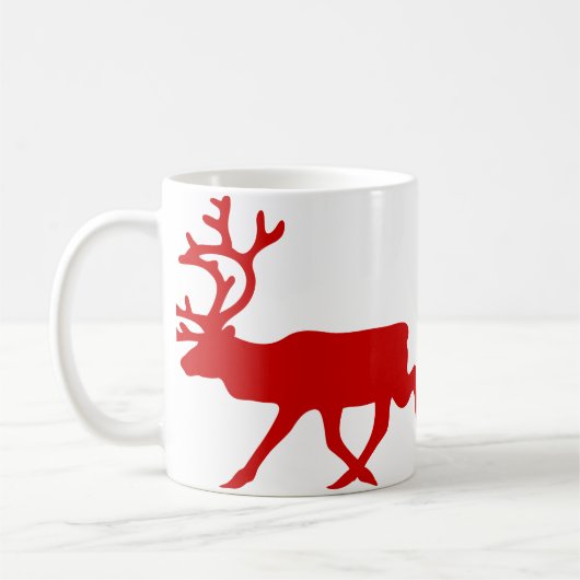 Red Reindeer/Cariou Silhouette Koffiemok (Links)