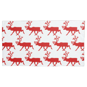 Red Reindeer/Cariou Silhouette Kussensloop