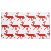Red Reindeer/Cariou Silhouette Kussensloop (Voorkant-Rechts)