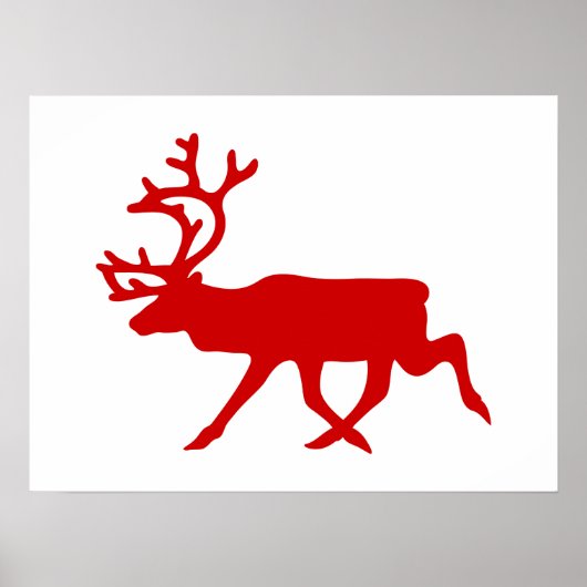 Red Reindeer/Cariou Silhouette Poster (Voorkant)