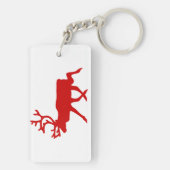 Red Reindeer/Cariou Silhouette Sleutelhanger (achterkant)