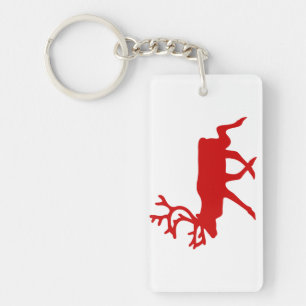 Red Reindeer/Cariou Silhouette Sleutelhanger