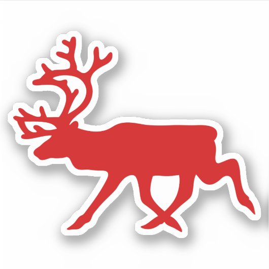 Red Reindeer/Cariou Silhouette Sticker (Voorkant)