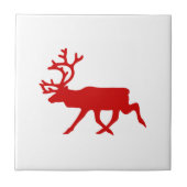 Red Reindeer/Cariou Silhouette Tegeltje (Voorkant)