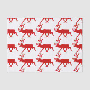 Red Reindeer/Cariou Silhouette Tissuepapier