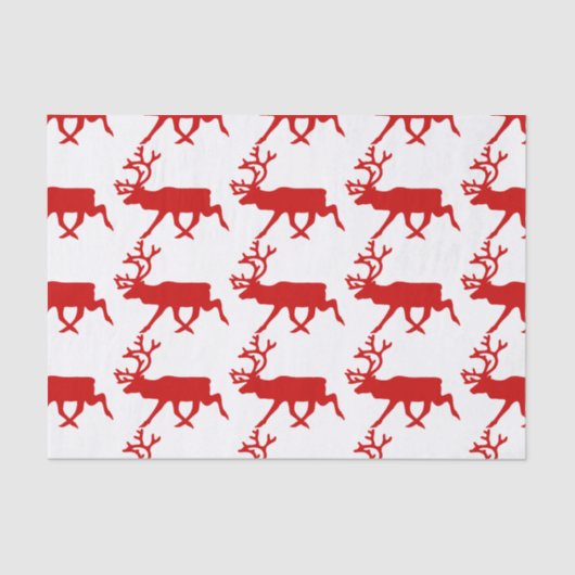 Red Reindeer/Cariou Silhouette Tissuepapier (Voorkant)