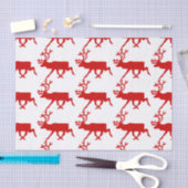 Red Reindeer/Cariou Silhouette Tissuepapier (Craft)