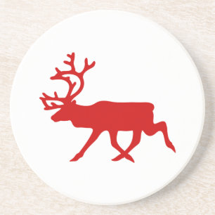 Red Reindeer/Cariou Silhouette Zandsteen Onderzetter