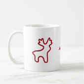 Red Reindeer Contour Personalized Name Koffiemok (Links)