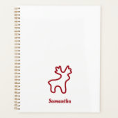 Red Reindeer Contour Personalized Name Planner (Voorkant)
