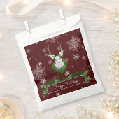 Red Reindeer Favor Bag Bedankzakje (Geknipt)