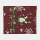 Red Reindeer Fleece Blanket Deken (Voorkant (Horizontaal))