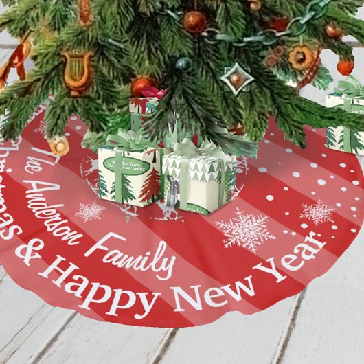 Red Reindeer Forest kerst op maat Fleece Kerstboom Rok