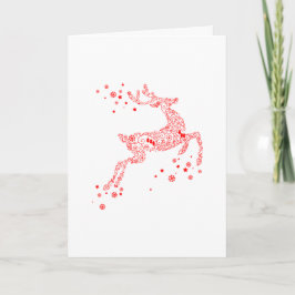Red Reindeer, Fröhliche Weihnachten! Feestdagen Kaart