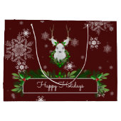 Red Reindeer Gift Bag Groot Cadeauzakje (Achterkant)