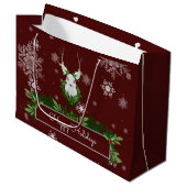 Red Reindeer Gift Bag Groot Cadeauzakje (Voorkant Gekanteld)