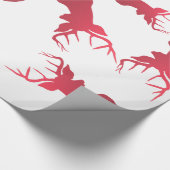 Red Reindeer Kerstfeestdag Patroon Cadeaupapier (Hoek)