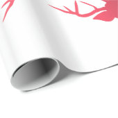 Red Reindeer Kerstfeestdag Patroon Cadeaupapier (Rol Hoek)